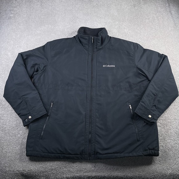 Columbia Jacket Mens 2XL XXL Black Northern Voyage Fleece Lined Water Resistant - Picture 1 of 15